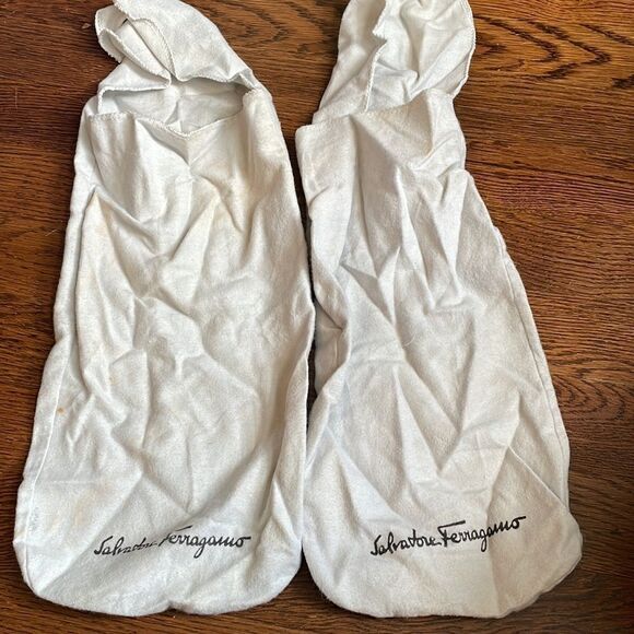 Vtg Salvatore Ferragamo “Persus”taupe suede calf slip on loafers / Original box - Picture 7 of 11